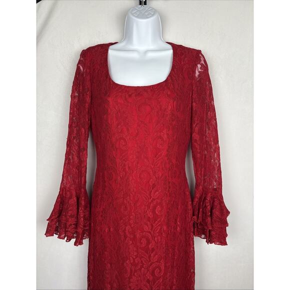 Vintage Onyx Nite Lace Dress Women's 6 Red Castlecore Fairy Goth Whimsigoth Y2K - Picture 2 of 8